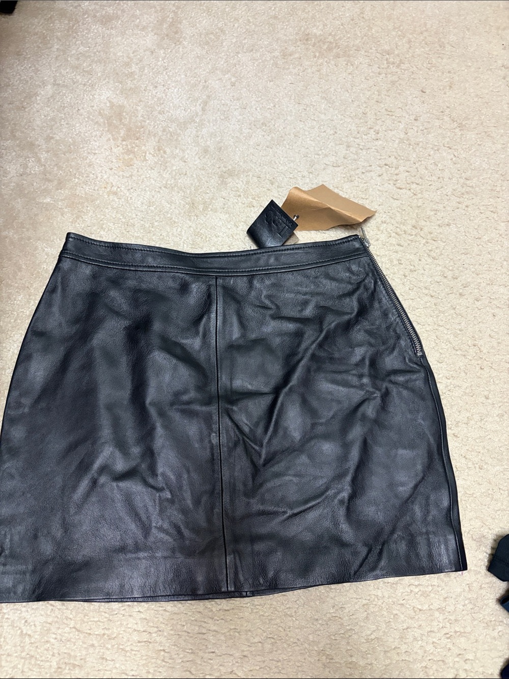 Leather mini skirt, NWT